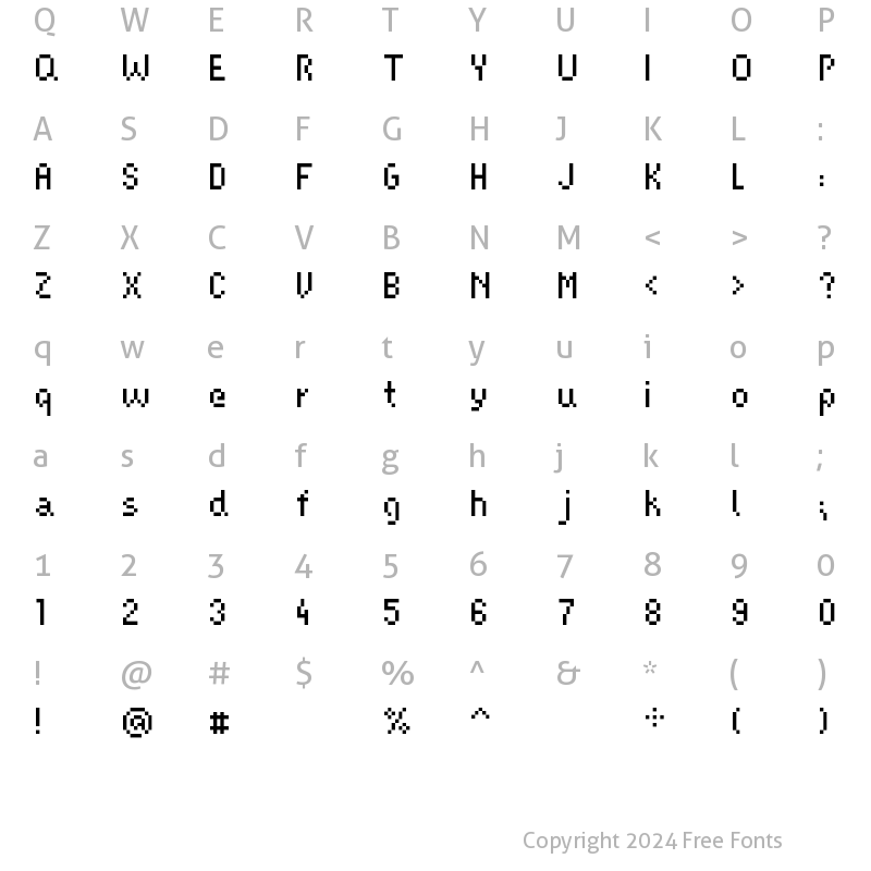 Character Map of screenfox9 Regular