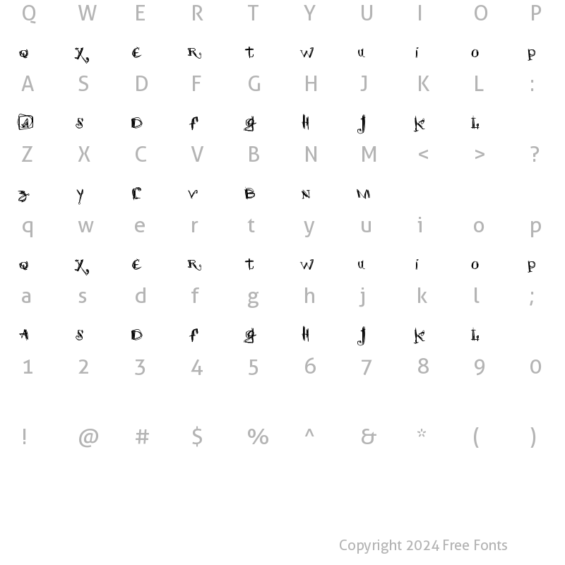 Character Map of scretch Regular