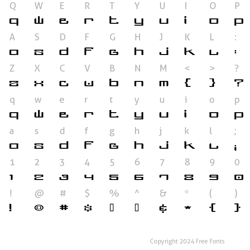 Character Map of screw ups uprock