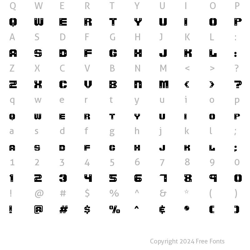 Character Map of ScrewedAOE Regular