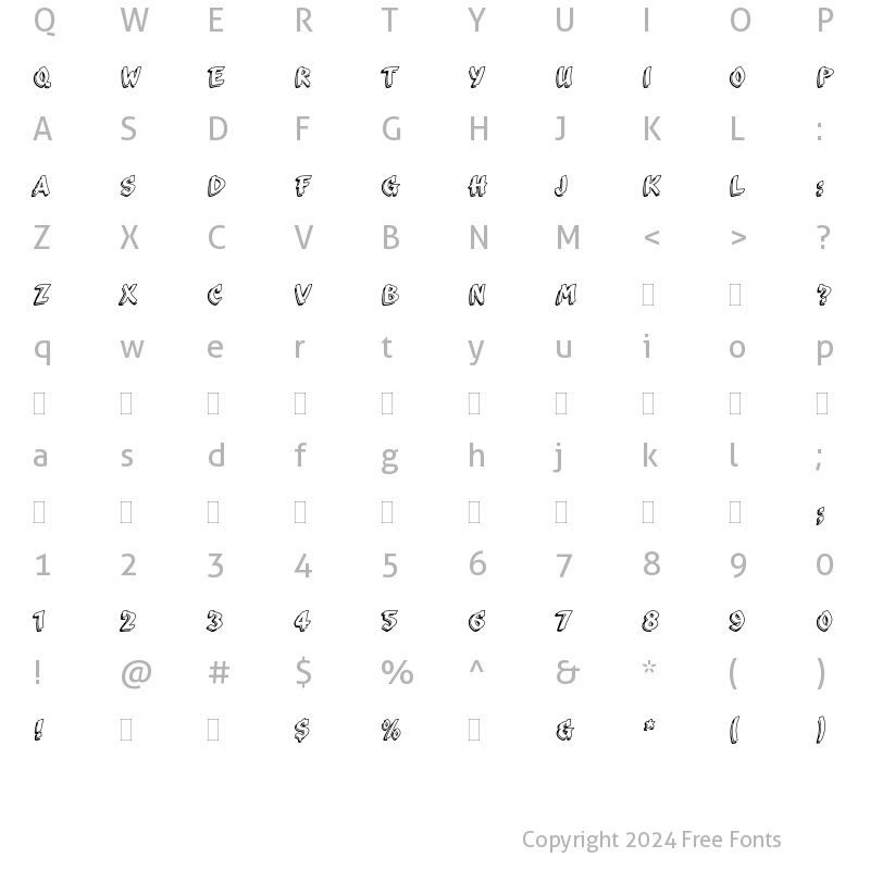 Character Map of Scriba Plain Regular