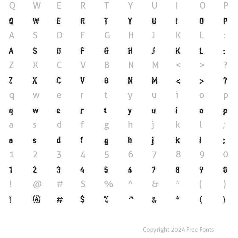 Character Map of Scribble Scrawl Regular