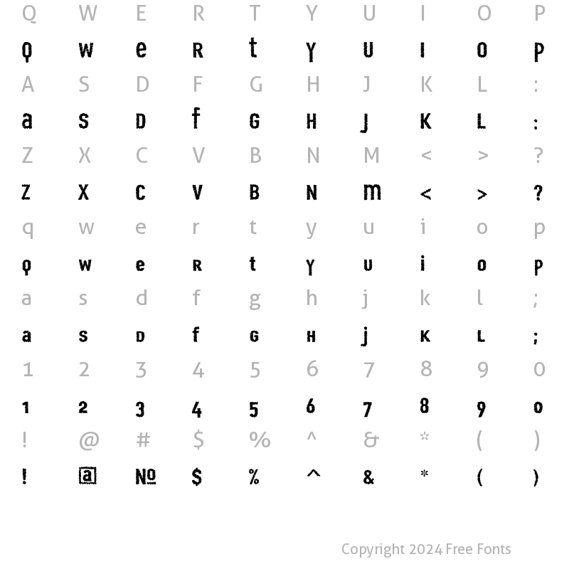 Character Map of Scribble United Regular