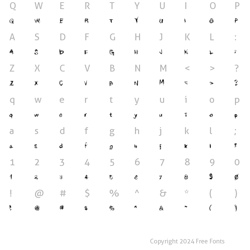 Character Map of Scribblicious Regular