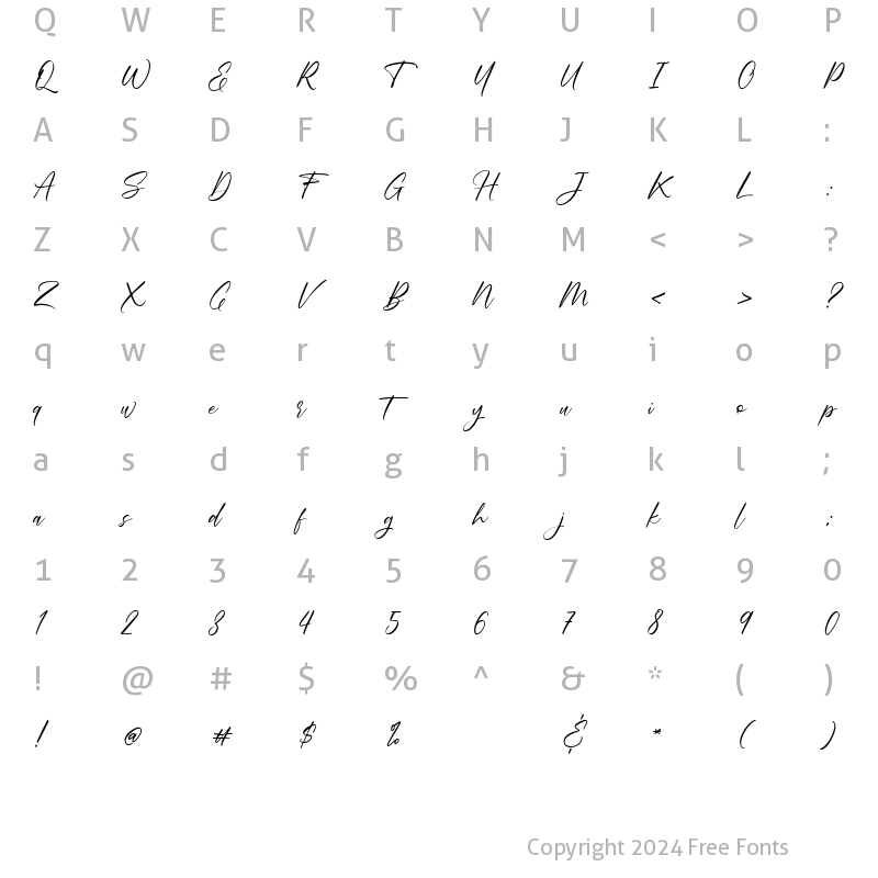 Character Map of Scribling Regular