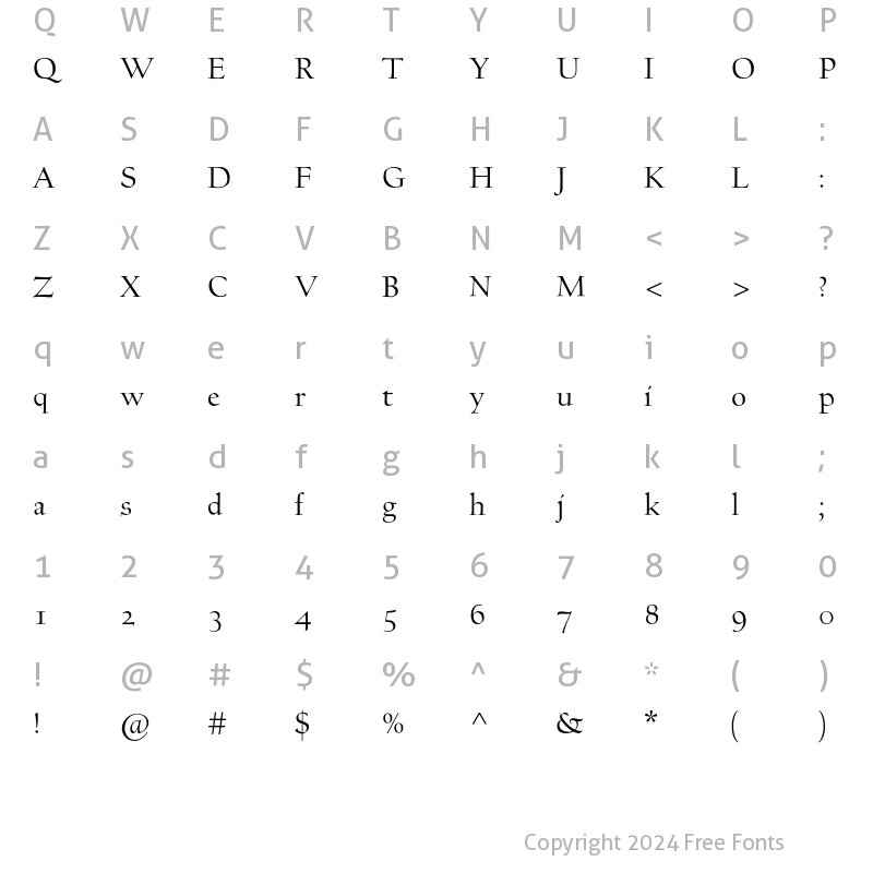 Character Map of Scripps College OS Std Regular