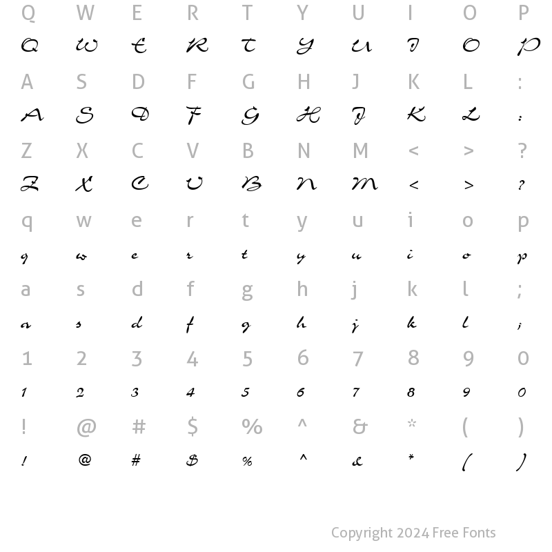 Character Map of Script-C721 Regular