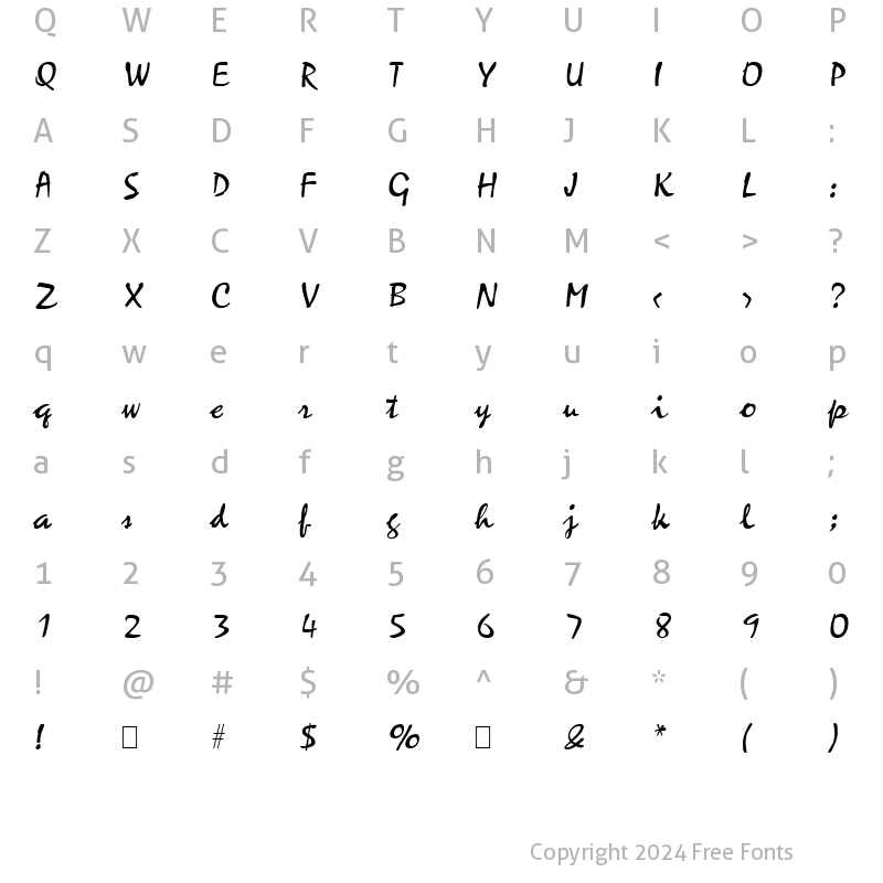 Character Map of Script-M730 Regular