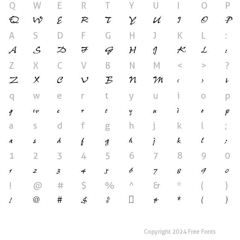 Character Map of Script-P690 Regular