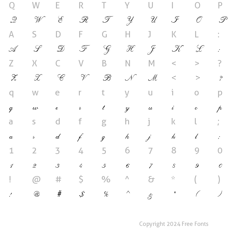 Character Map of Script-R690 Regular