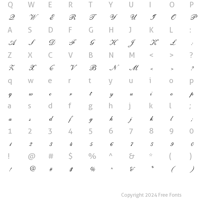 Character Map of Script-S721-One Regular