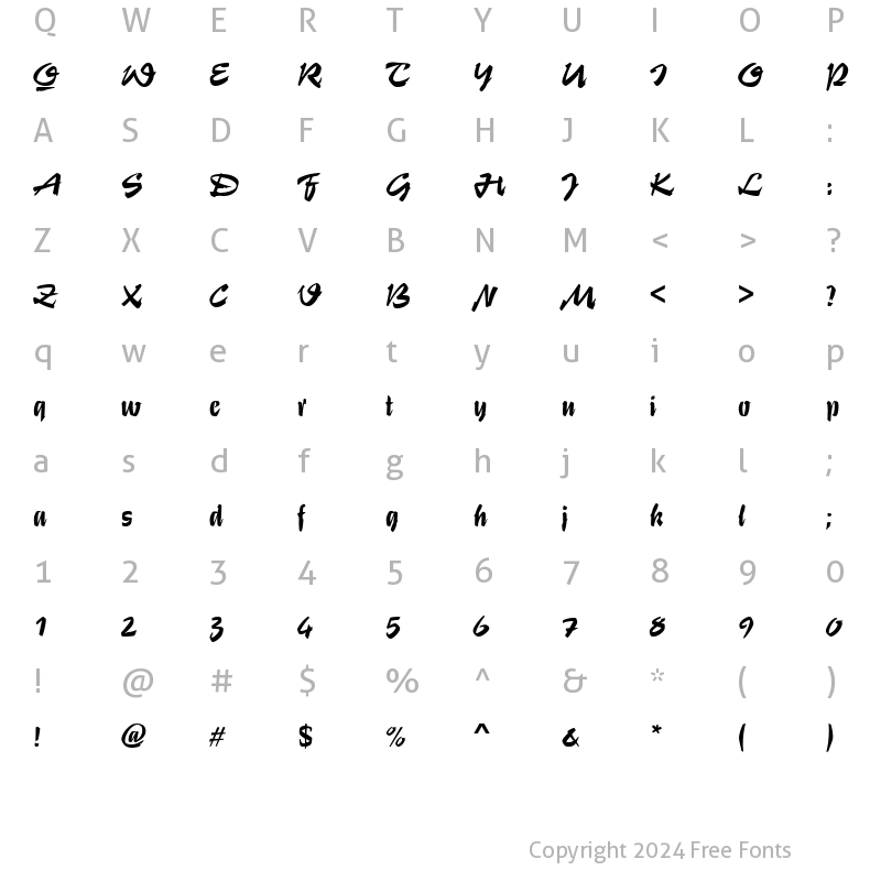 Character Map of Script-S840 Regular