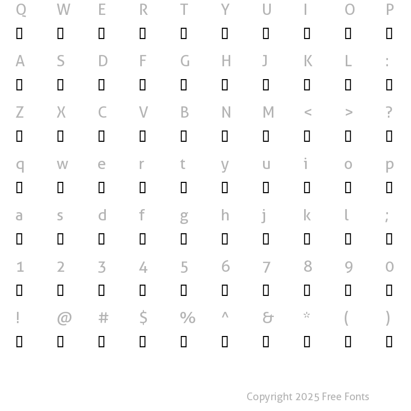 Character Map of Script3TakeA Regular