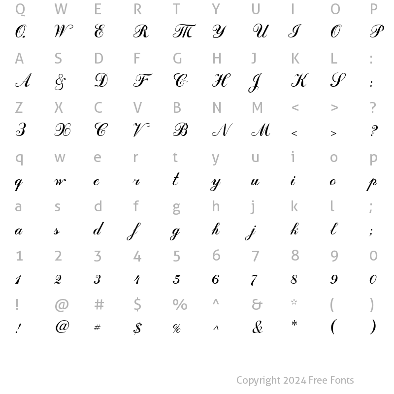 Character Map of ScriptCyr Regular