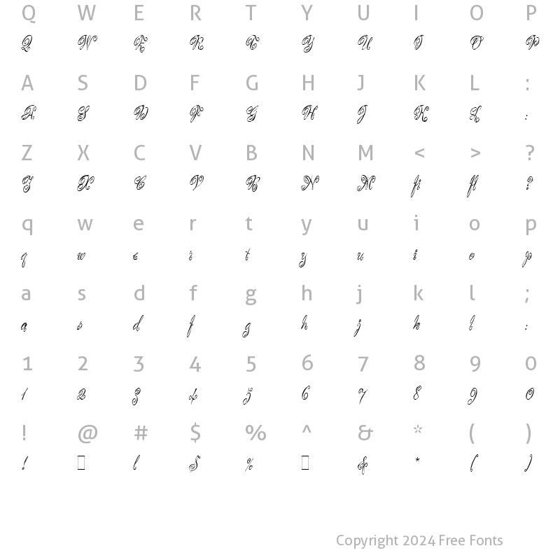 Character Map of Scriptease LET Plain