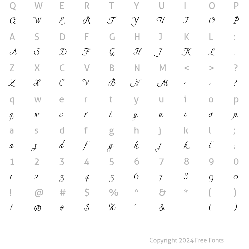 Character Map of Scriptissimo Start Regular