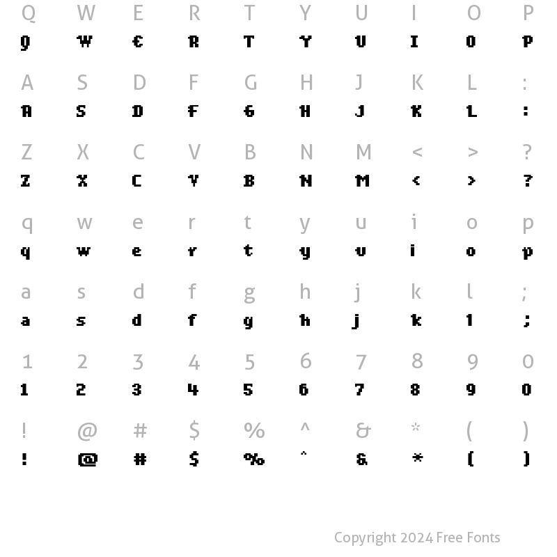 Character Map of Scriptometer SanScript