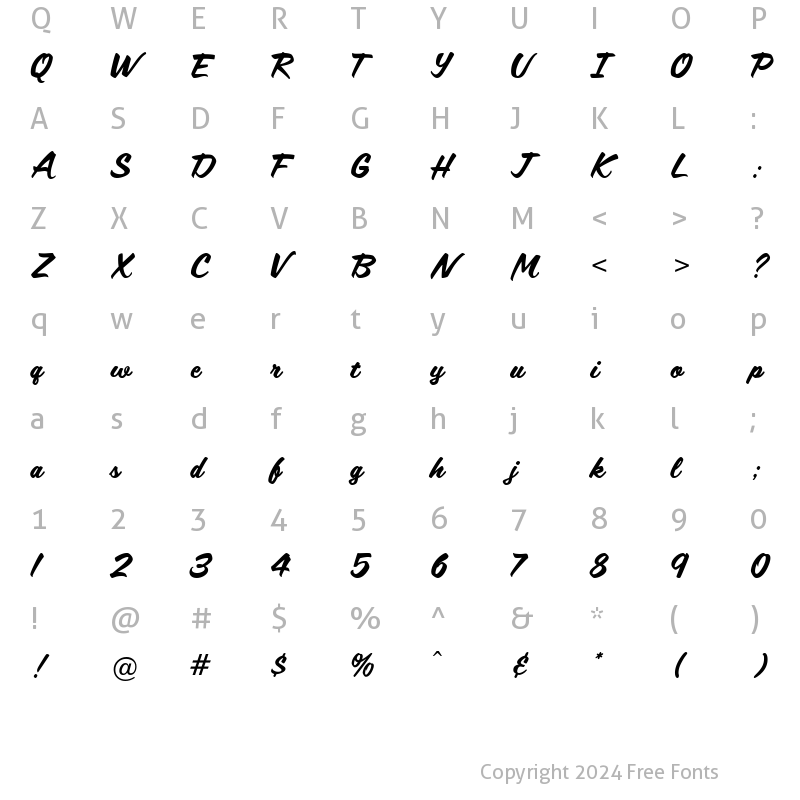 Character Map of ScriptoramaTradeshowJF Regular