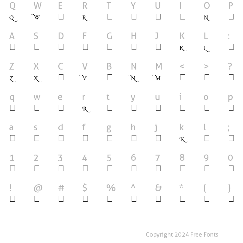 Character Map of Scriptoria Small Caps SSi Regular