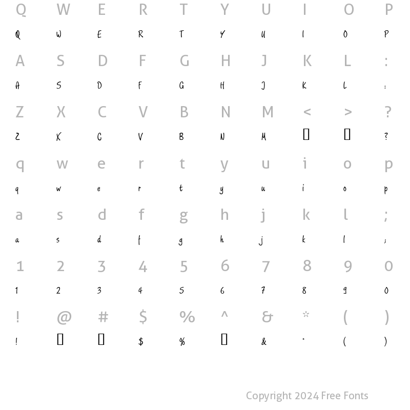 Character Map of Scripture Regular