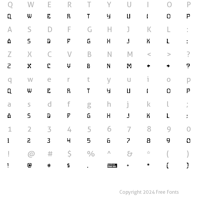 Character Map of Scritzy X Regular