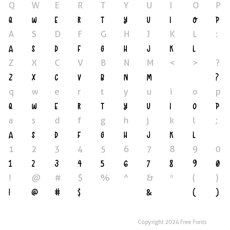 Character Map of Scroobius Font Regular