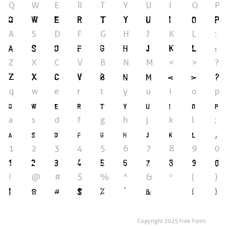 Character Map of Scroonge Regular