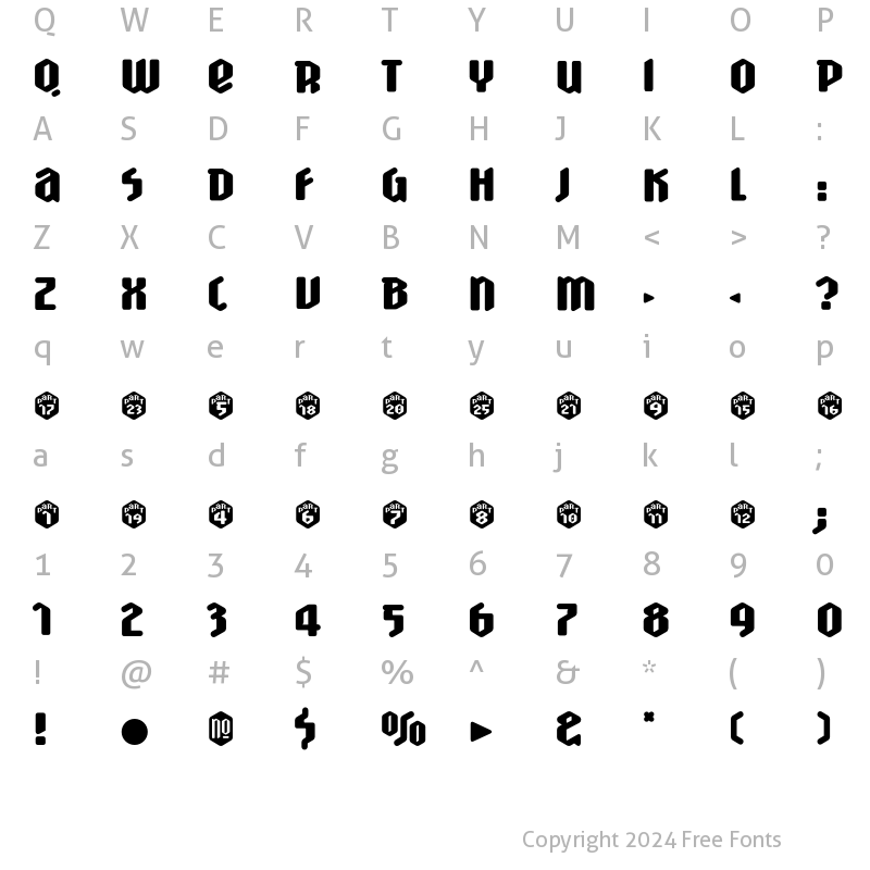 Character Map of Scrotnig HeavyInitials2002 Regular