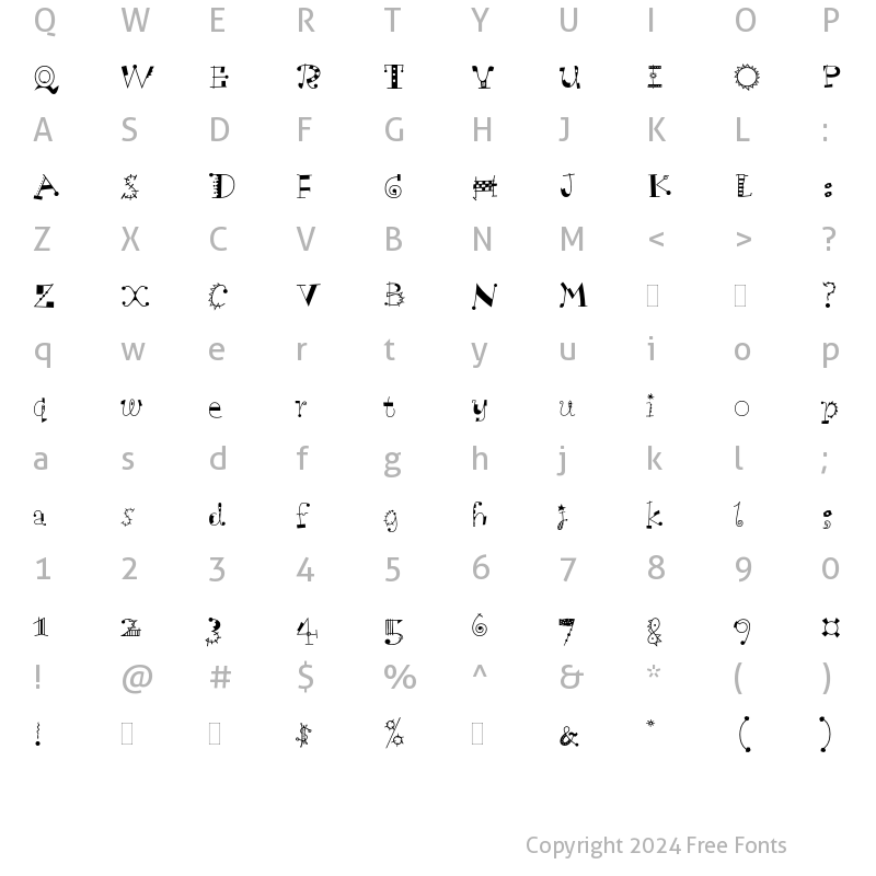 Character Map of Scruff Plain Regular