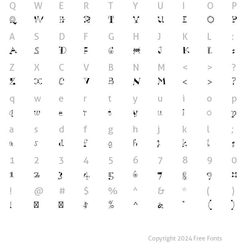 Character Map of Scruff Std Regular