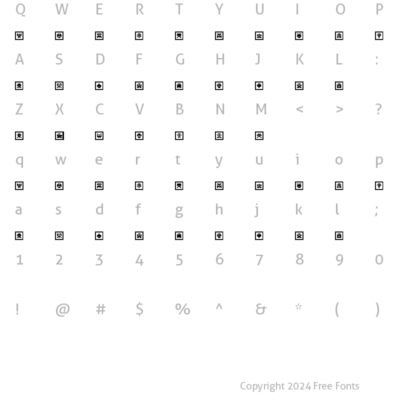 Character Map of Scumskullz Box Regular