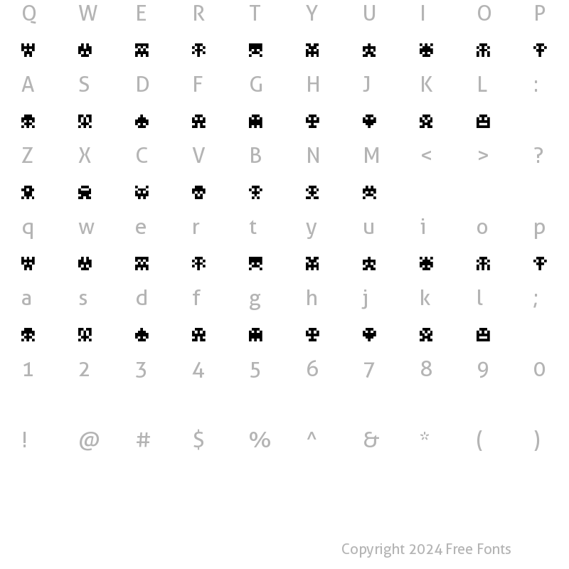 Character Map of Scumskullz Regular