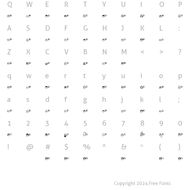 Character Map of Sdb fonts by Boukagne Tha Boukagne's