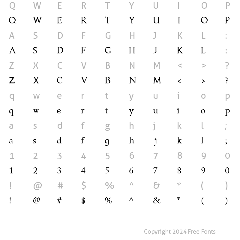 Character Map of Seafaring Regular