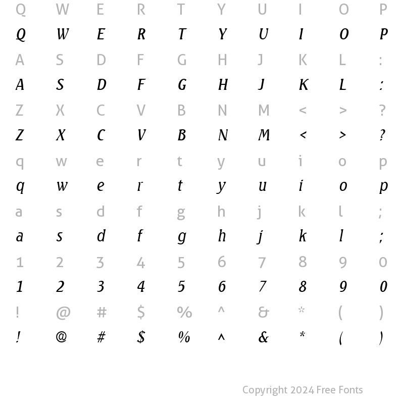 Character Map of SeagullLH Italic