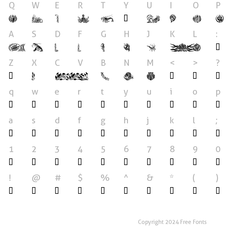 Character Map of Sealife Regular