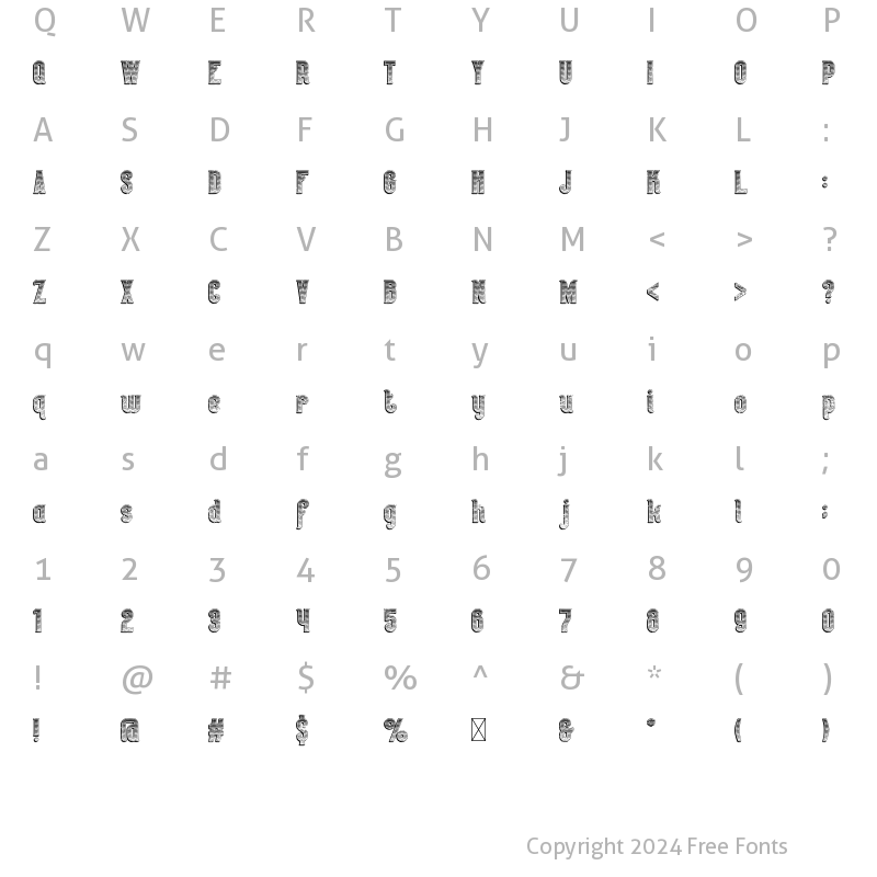 Character Map of Seaman Shadow Wave Grunge