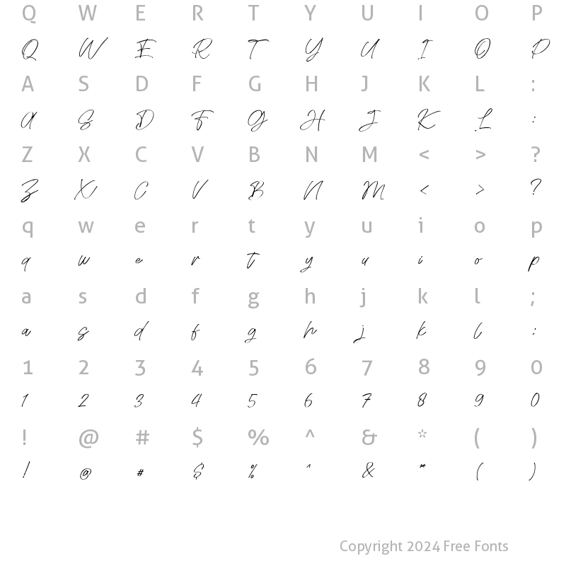 Character Map of Seasony Regular