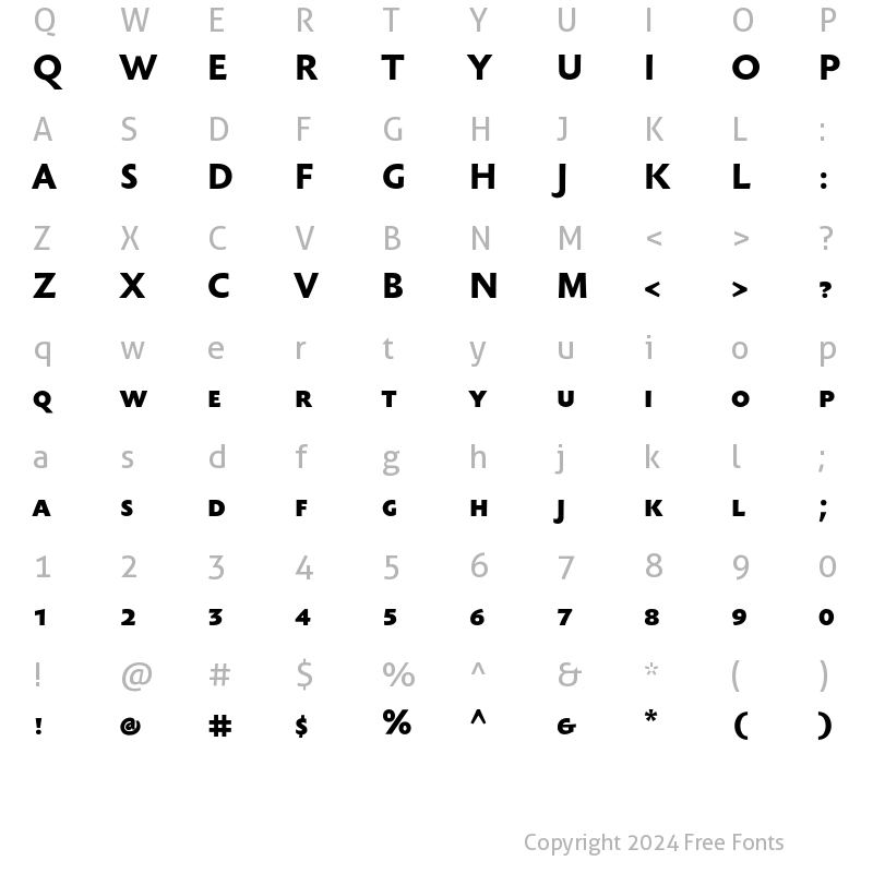 Character Map of Sebastian Medium SC Medium Bold