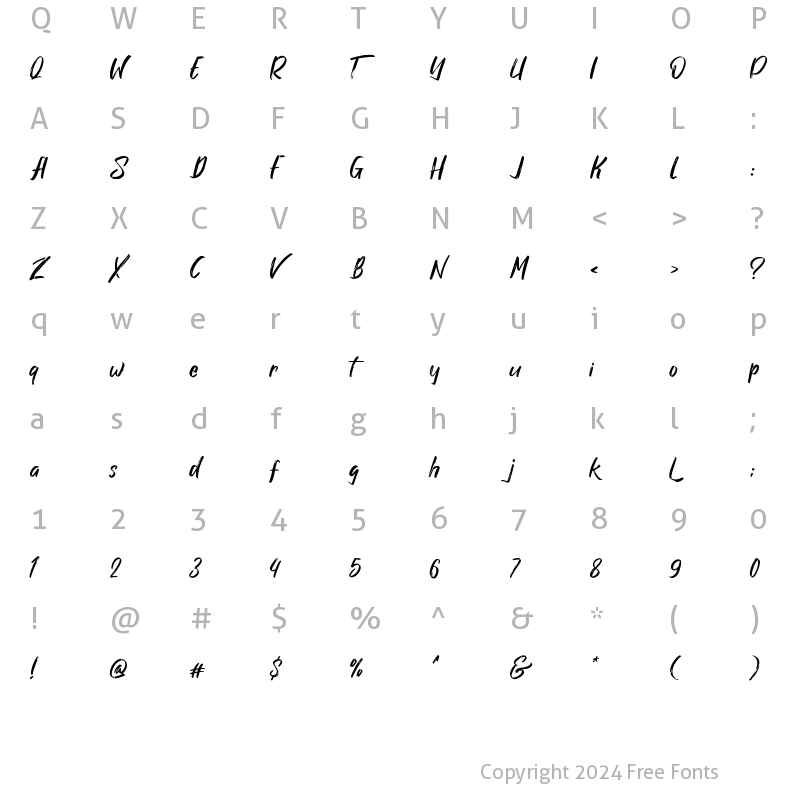 Character Map of Seblax Regular