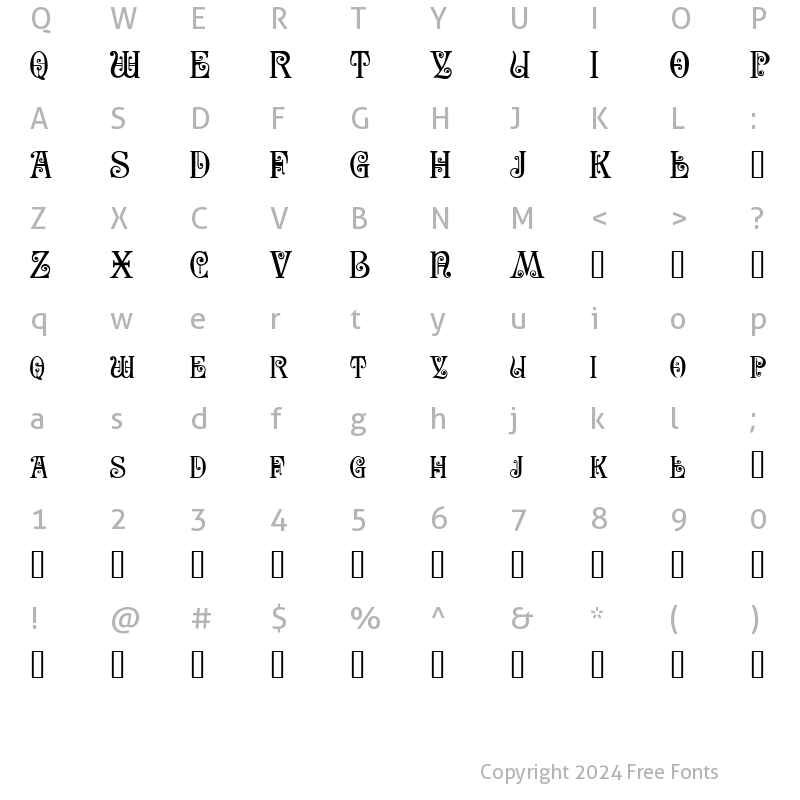 Character Map of SecesjaPL Regular