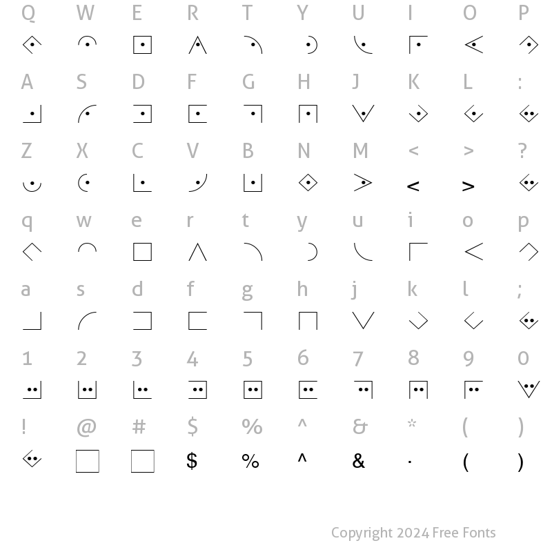 Character Map of Secret Becker Normal