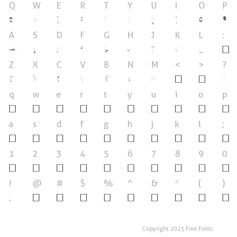 Character Map of Secret Labs Normal