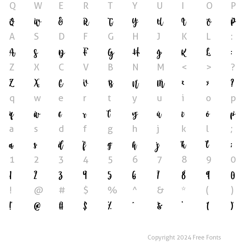 Character Map of Secret Nature Regular