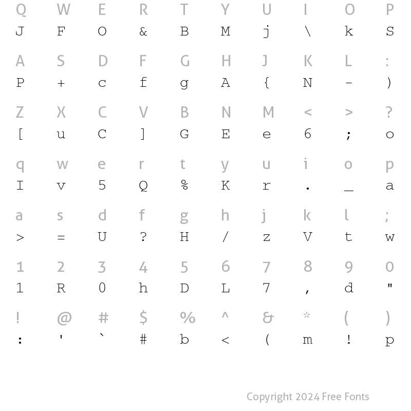 Character Map of SecretCode Medium