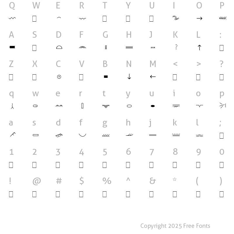 Character Map of SedimentaryFont Regular