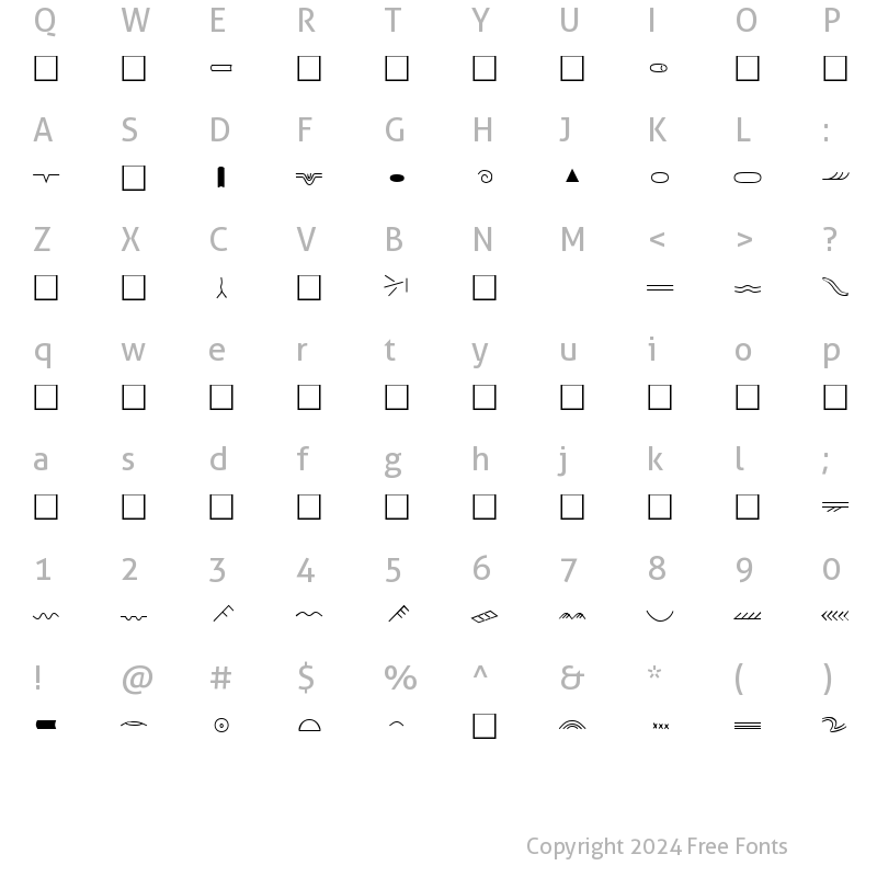 Character Map of SedimFon Regular