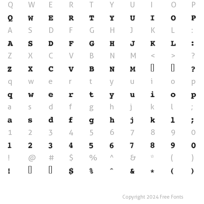 Character Map of SeeYourPoint Regular