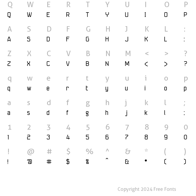 Character Map of Seize Regular