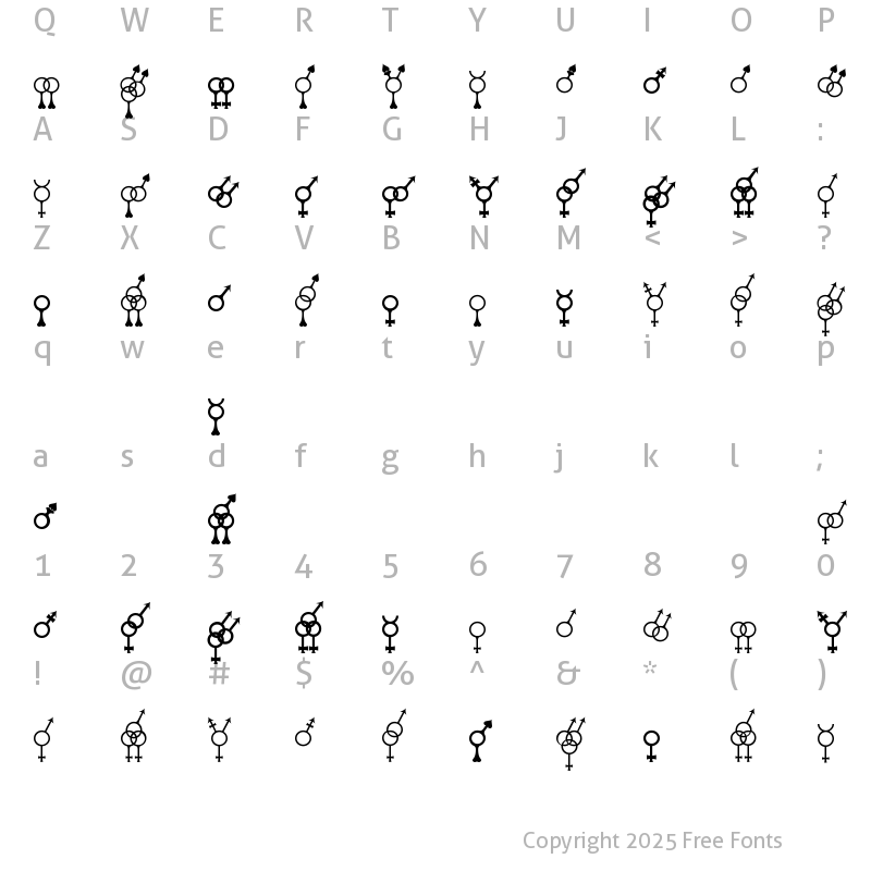 Character Map of Sekushii Medium